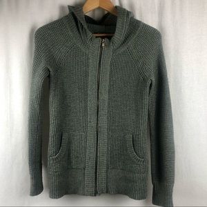 Eddie Bauer waffle knit zip through hoodie